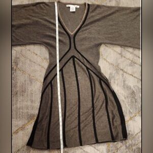 Max Studio Striped Brown and Black Sweater Dress